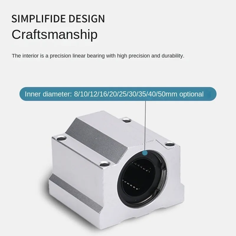 Deslizador de bloque de rodamiento de bolas de movimiento lineal, piezas de impresora 3D, enrutador CNC, SCS6UU, SCS8UU, SC10UU, SCS12UU, SCS16UU, SCS20UU, 2 piezas