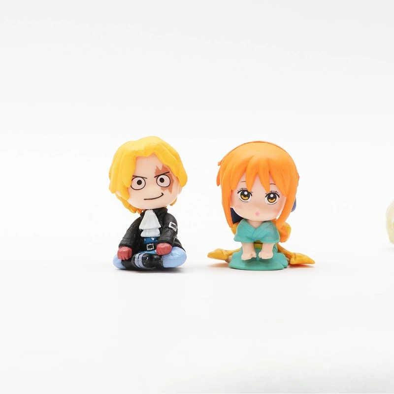 HOT NEW One Piece Figures Set Luffy Law Sabo Zoro Sanji Nami Chopper Marco Ace Roger Action Figurine Model Doll Toys Gift view 5