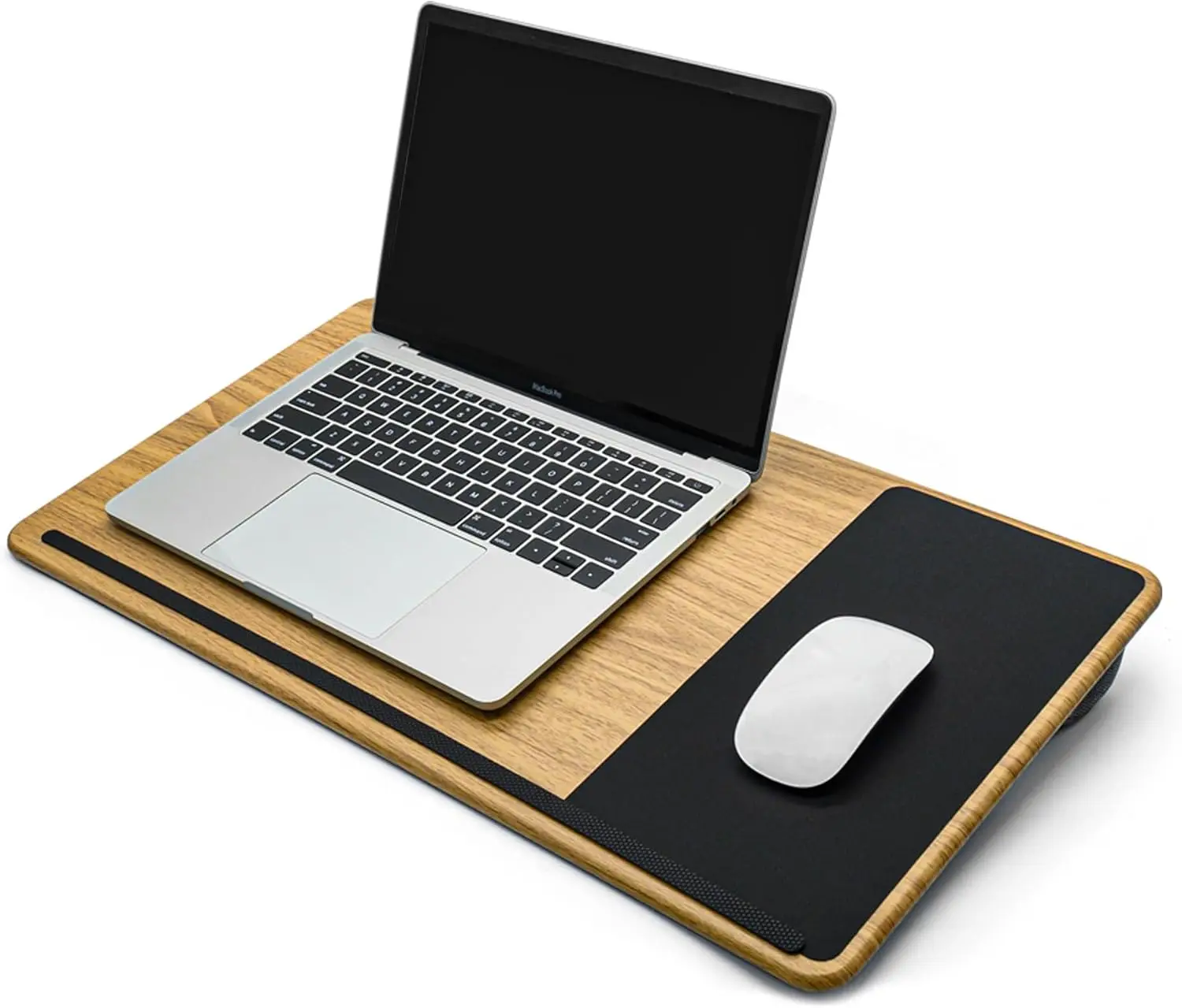 

Lap Desk with Cushion & Wrist Rest – Portable Laptop Desk for Bed, Couch, Home Office, Removable Mouse Pad, Anti-Slip, Wood Patt