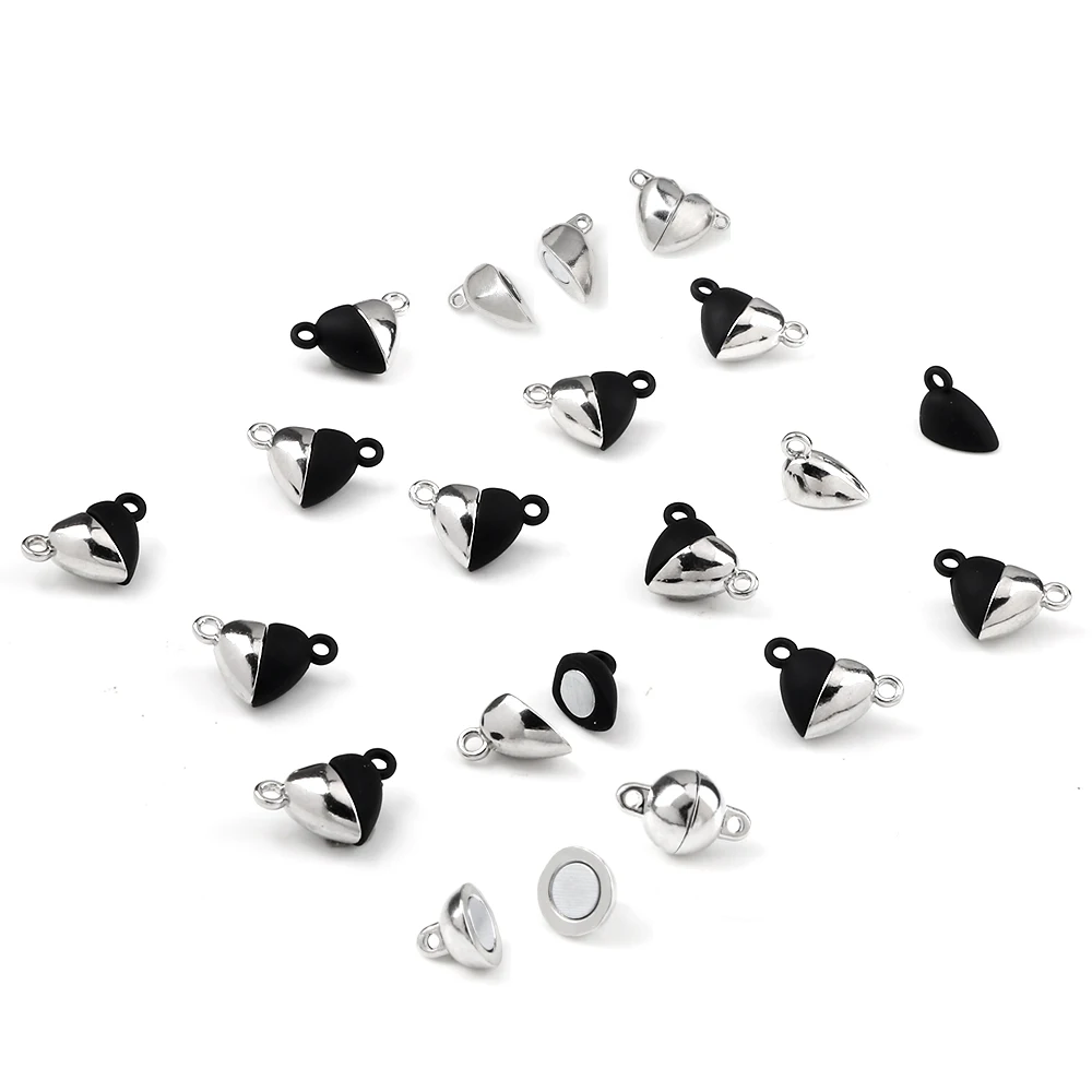 3-20pcs Magnetic Clasps Heart Ball Shape Magnet Connector Beads For Diy Jewelry Making Couple Bracelet Necklace Diy Accessories