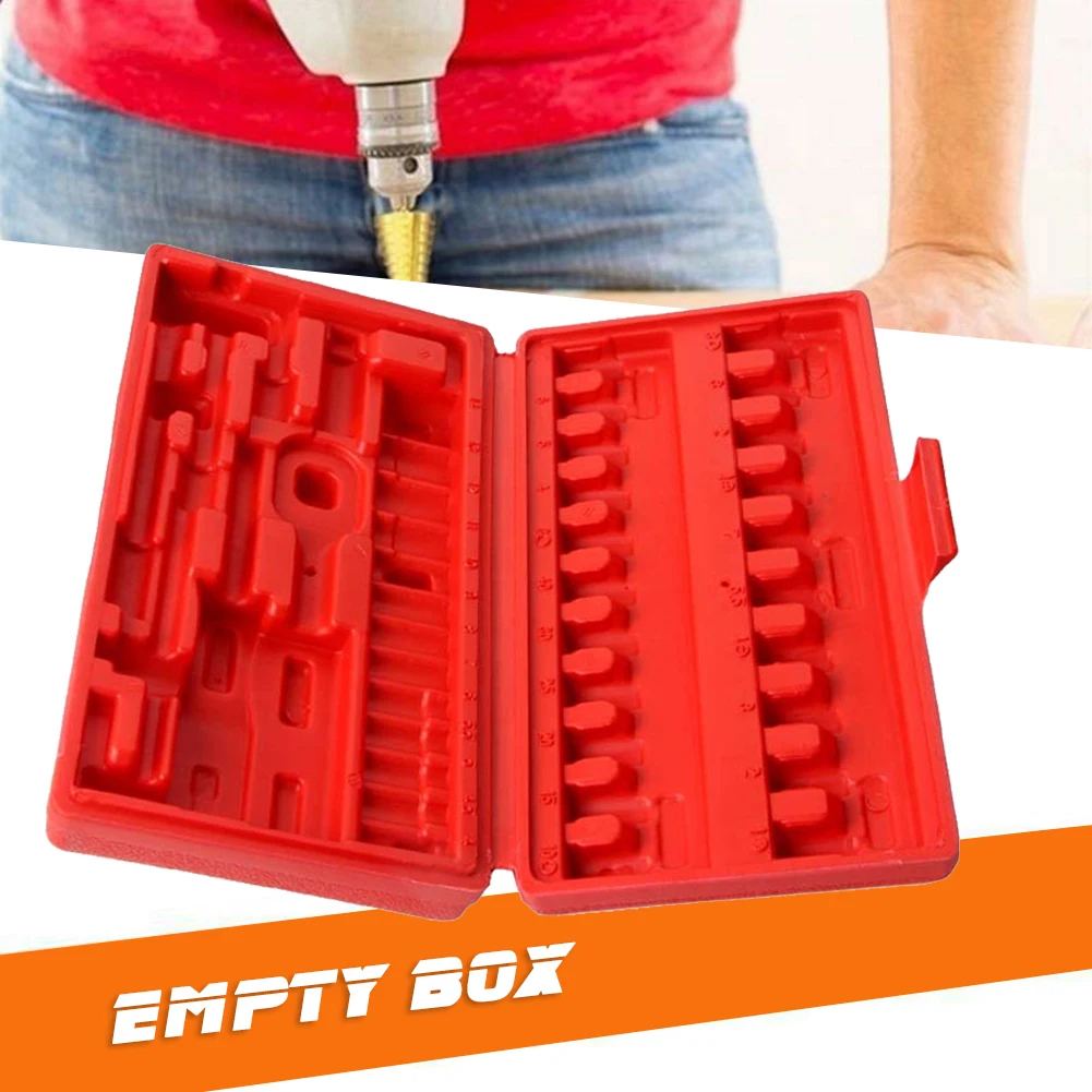 46pcs Set Capacity Empty Box Red Ratchet Tools Storage Box 1/inch 6.35 Ratchet Sleeve Repair Tool