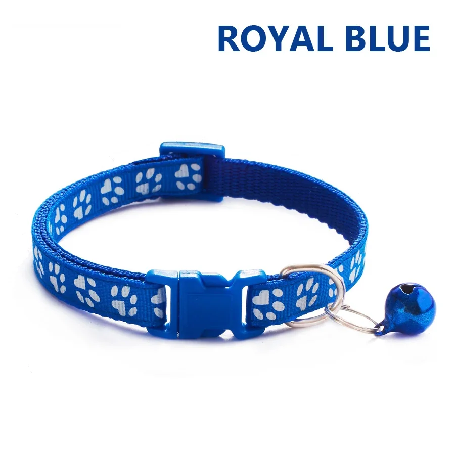 Verstellbares Fußabdruck-Halsband für Welpen, kleine Hunde, Kätzchen, Katzen mit Glocke, niedliches, weiches Halsband für den täglichen Gebrauch, 1/5 Stück – Detail 9