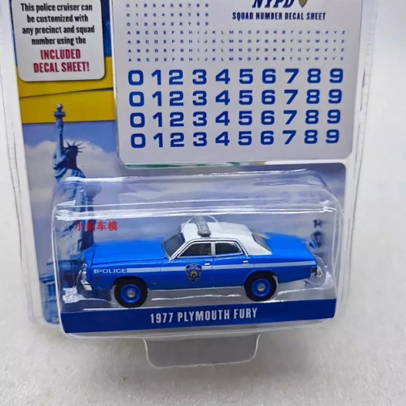 GreenLight 1:64 Scale 1977 PLYMOUTH FURY Police Alloy Model Car Classic Adult Souvenir Gift Static Display