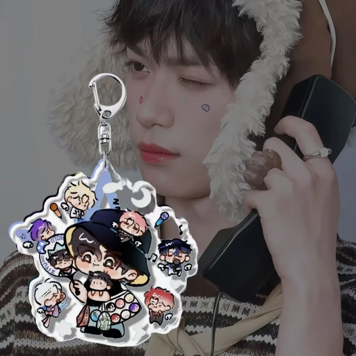 Ziyu المفاتيح عالية الجمال الاكريليك الكرتون قلادة لطيف مروحة الأصدقاء حقيبة هدية الملحقات