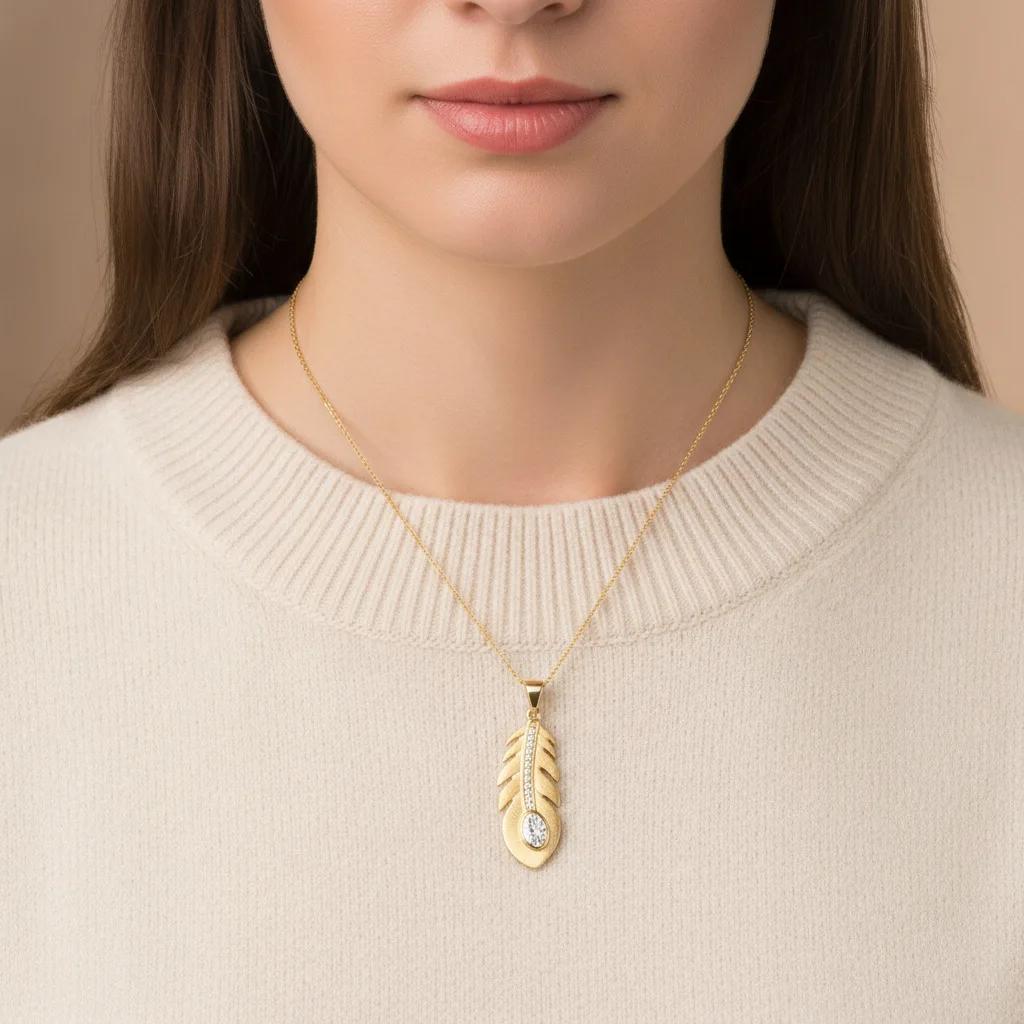 Luxurious 14K Gold Moissanite Necklace Pendants Italian Craftsmanship Luxury Handcrafted Unique for Women Fine Jewelry Gift