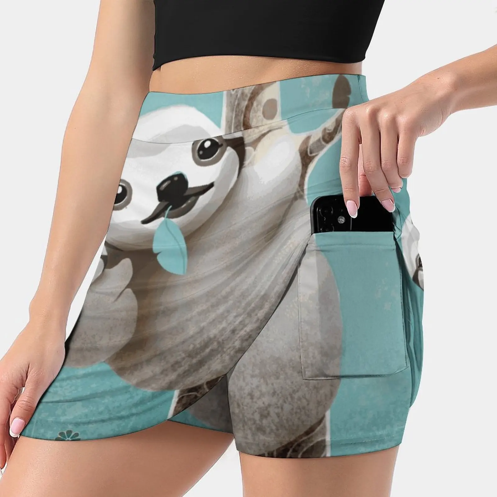 Baby Sloth Daylight Women's skirt Sport Skort Skirt With Pocket Fashion Korean Style Skirt 4Xl Skirts Baby Sloth Sloth Animal