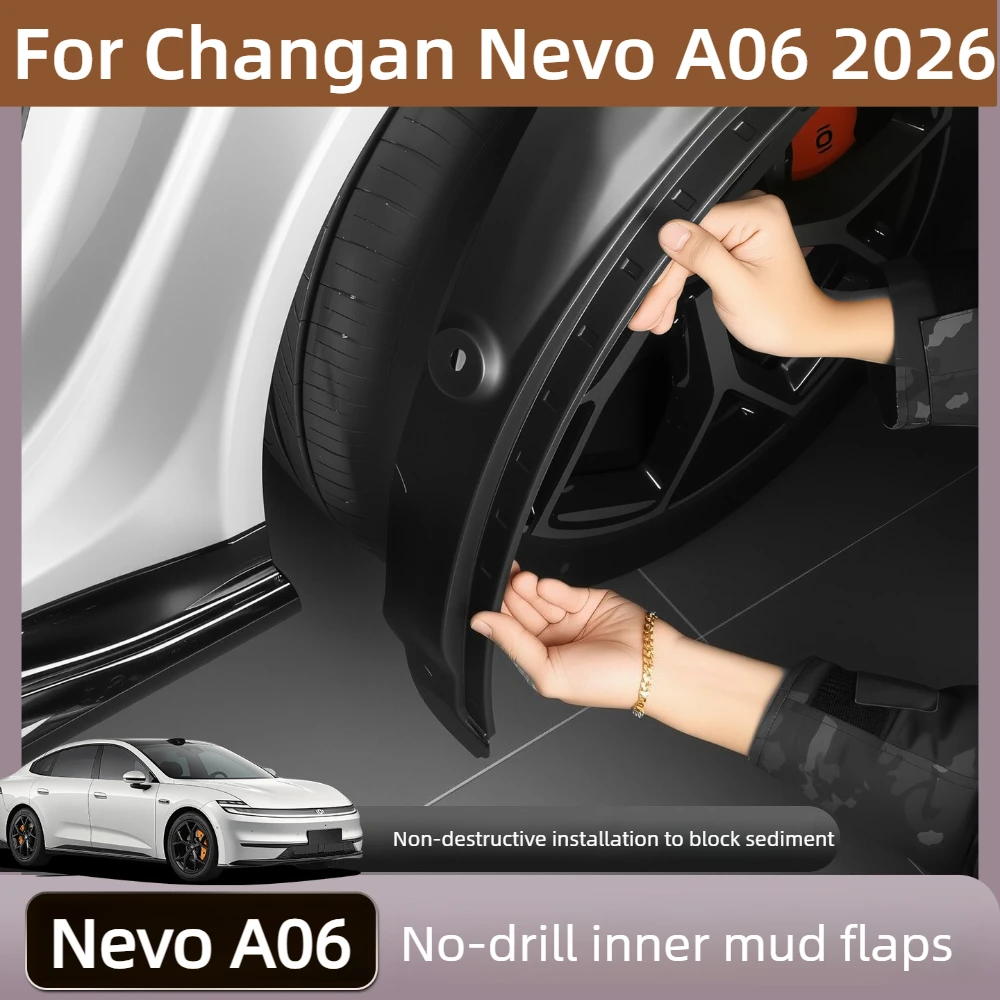 For Changan Nevo A06 2026 Front Rear Wheel Mud Flaps Rear Door Liner Car Protective Accessories