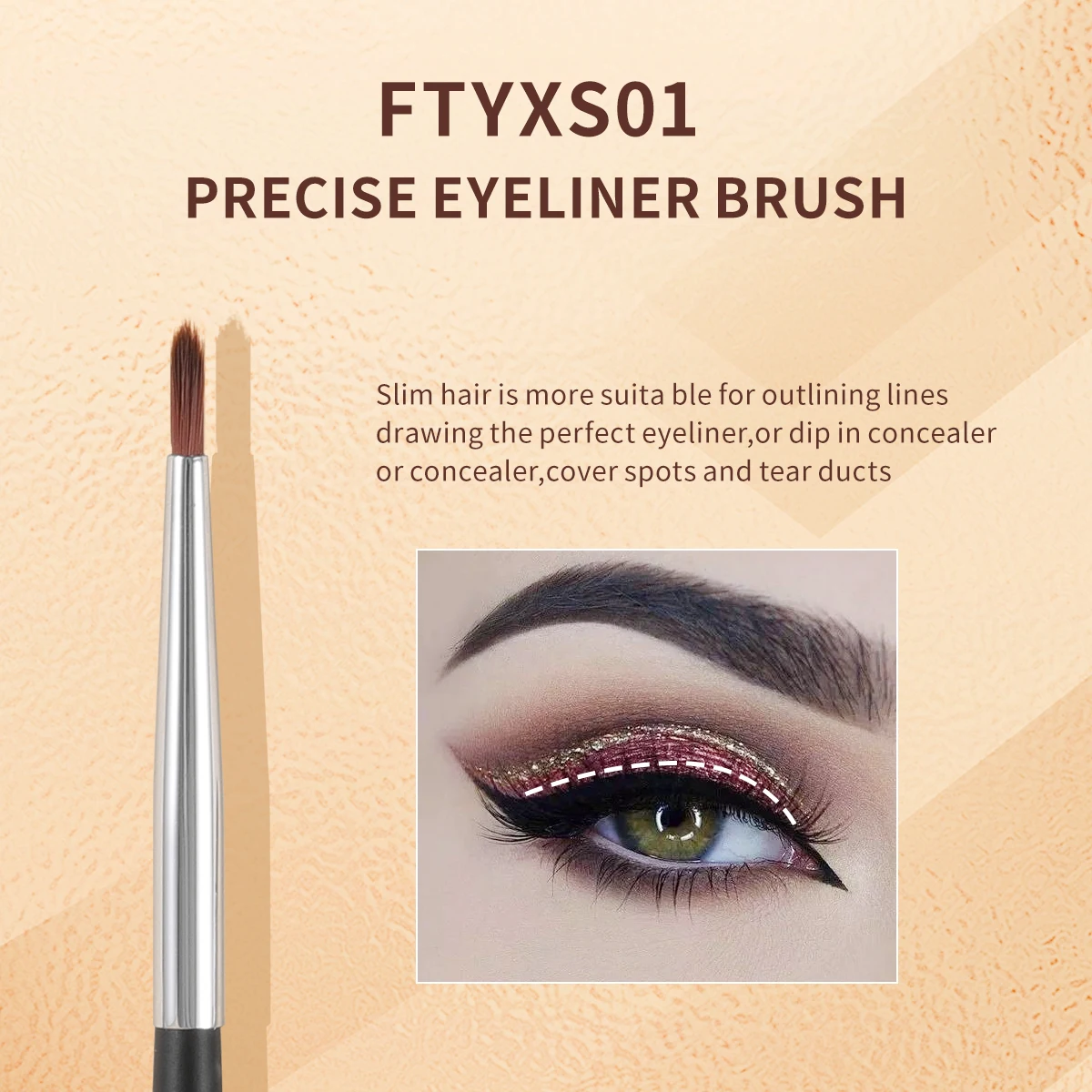 OVW Eyeliner Makeup Brush Set Angled head Precision Eyeliner Brush Makeup Tools