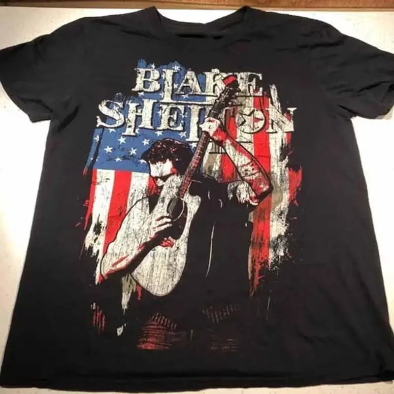 American Country Singer Blake Shelton T Shirt Classic Black S 5Xl