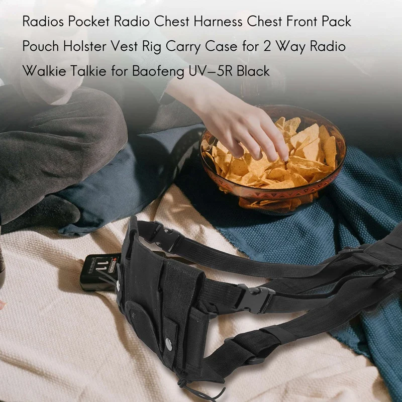 Radios Pocket Radio Chest Harness Chest Front Pack Pouch Holster Vest Rig Carry Case For 2 Way Radio Walkie Talkie For Baofeng U