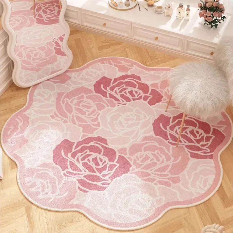 Petal-Shaped Light Luxury Living Room Carpets Round Flower Pattern Creative Art Bedroom Rug Home Decora Sofa Coffee Table Mat 러그