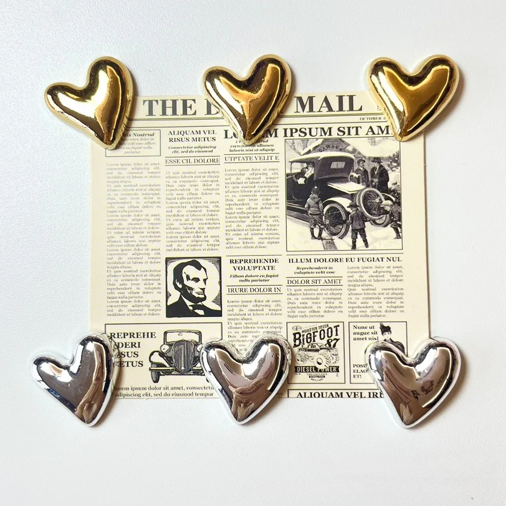6pcs Heart-shaped Fridge Magnets Cute Little Hearts Decorative Stickers for Kitchen, Office and Home Magnets Decorations Gifts