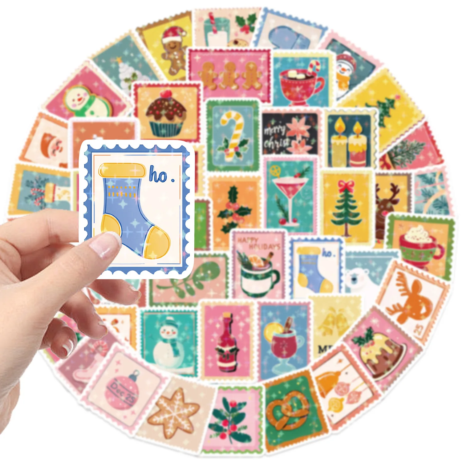 

10/50PCS Fashion Retro Cartoon Stamps Christmas Graffiti Stickers for Water Cup Phone Computer Notebook Stationery Luggage