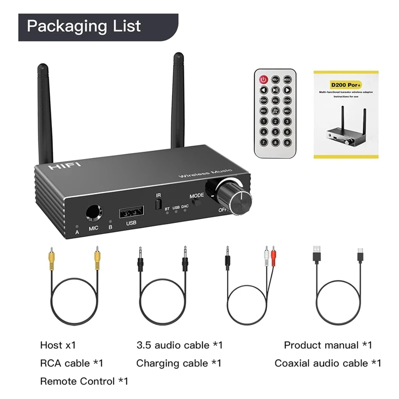 A73E-Bluetooth 5.3 Audio Adapter Receiver, TV Bluetooth Transmitter, Wireless Audio Adapter For Home Stereo/Headset/Speaker