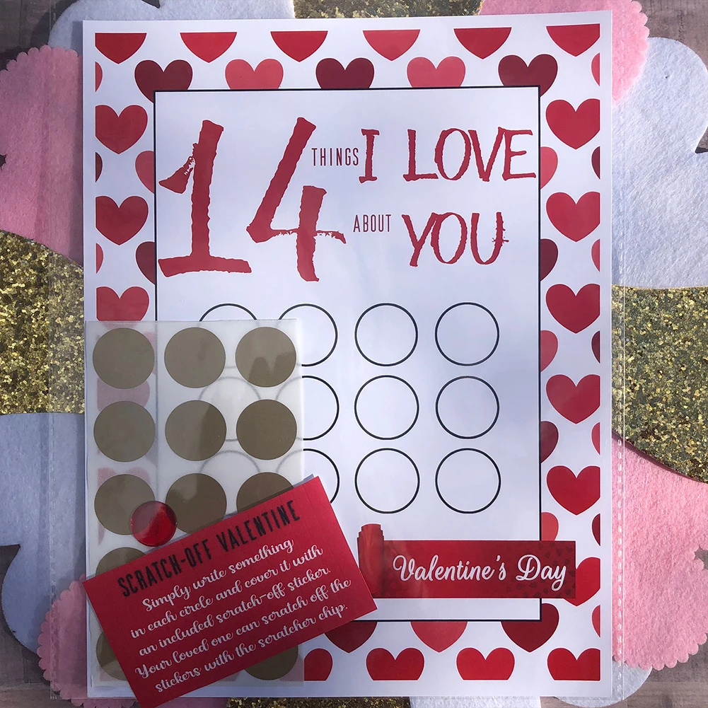 Valentine's Day Scratch Off Card 14 Things About I Love You Scraper Cards Scratching Card Birthday Wedding Anniversary Gifts