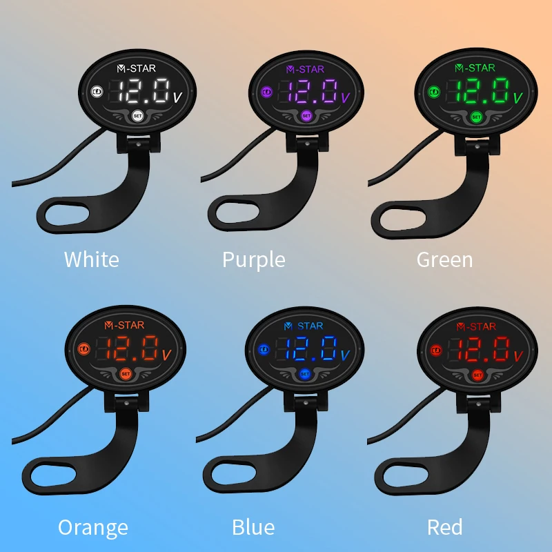 Motosiklet LED dijital voltmetre pil voltmetre su geรงirmez toz geรงirmez voltmetre dijital ekran gerilim metre cihazฤฑ DC 9-24V