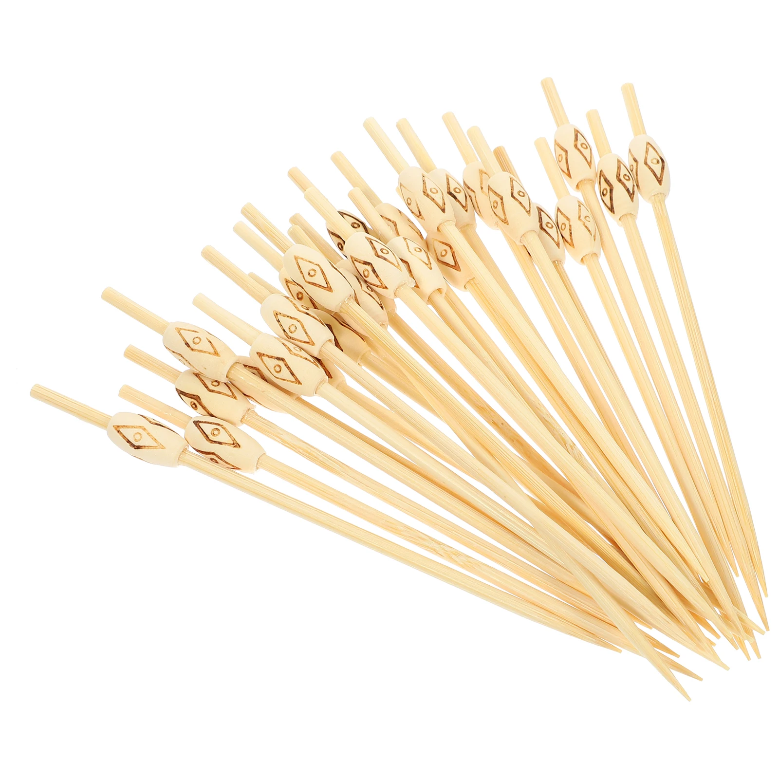 

100 Pcs Cocktail Picks Bamboo Skewers Fruit Sticks Practical Decorative Party Supplies Smooth Surface Disposable Food Picks For