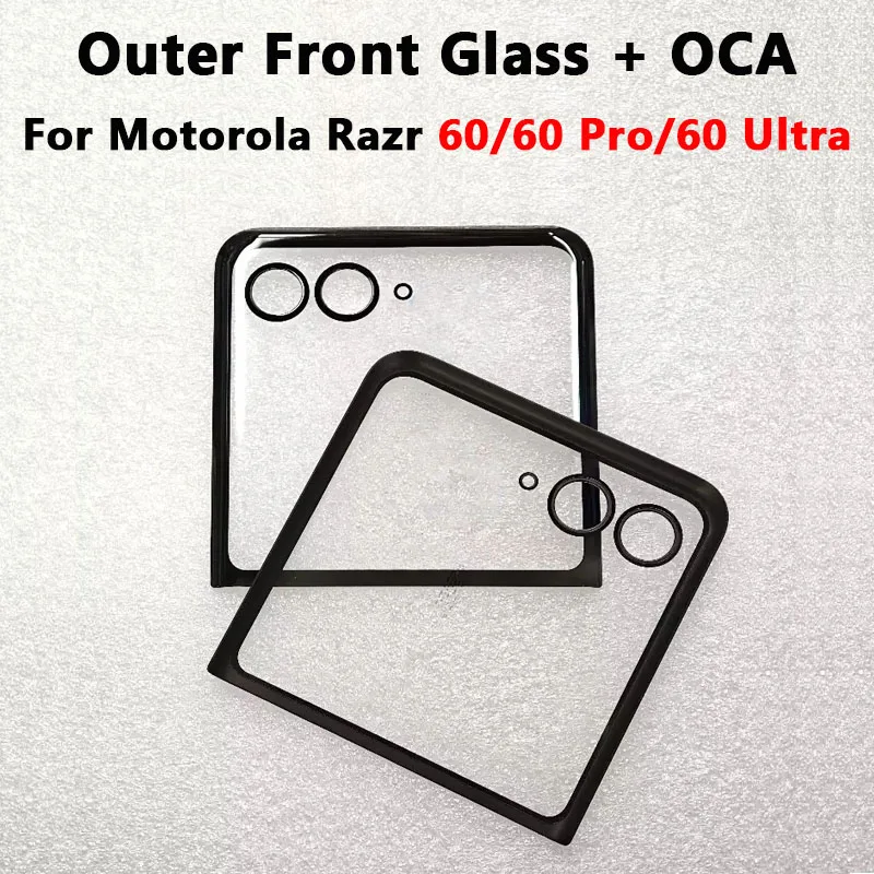 LCD Screen Outer Glass With OCA Glue For Motorola Razr 60 60 Pro 60 Ultra Front Touch Screen Panel Repair