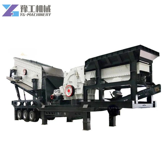 YG Efficiency Wheeled Type Mobile Impact Crushing Plant Mobile Impact Crusher Station with Screen and Feeder