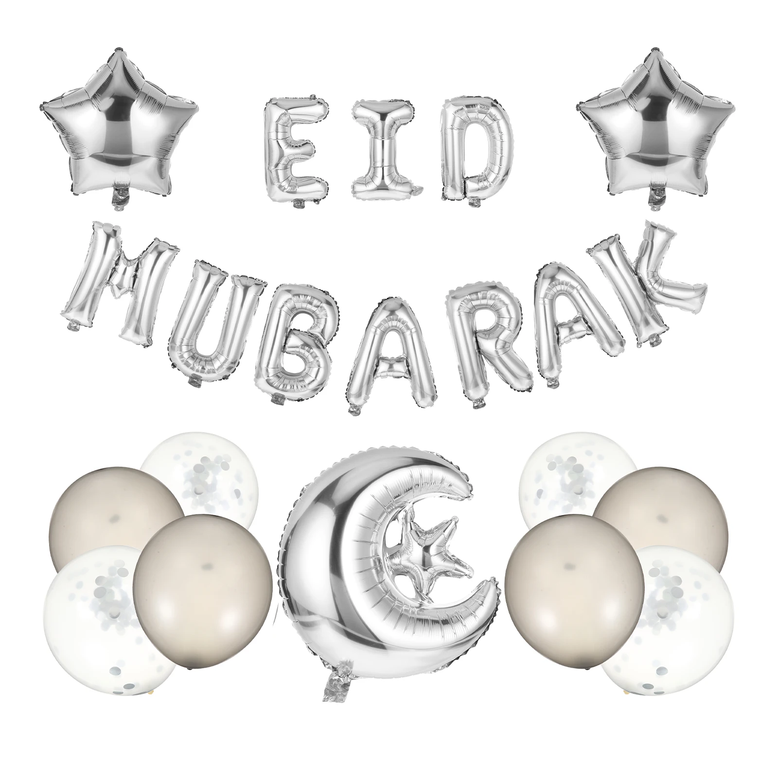 

1 set Balloon Decoration Set Latex Eid Mubarak Ramadan Party Reusable Photo Props Aluminum Foil Balloons Emulsion
