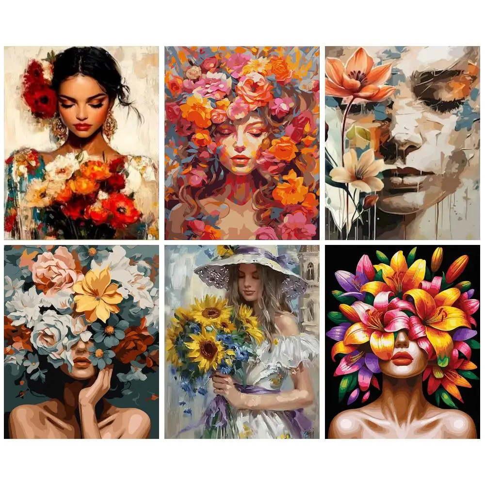 

GATYZTORY Painting By Number Portrait Drawing On Canvas HandPainted Painting Art Gift DIY Pictures By Number Girl Kits Home Deco