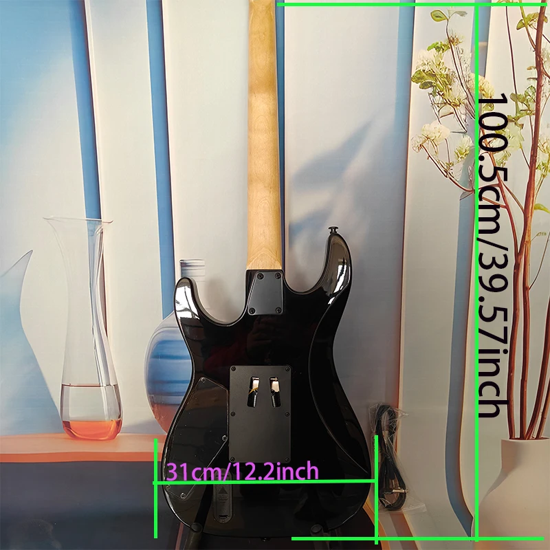 Limited edition patterned double-cut electric guitar with spider inlay fretboard, active pickups, personalized electric guitar, rock style, right-hand play, 24 frets 6 strings