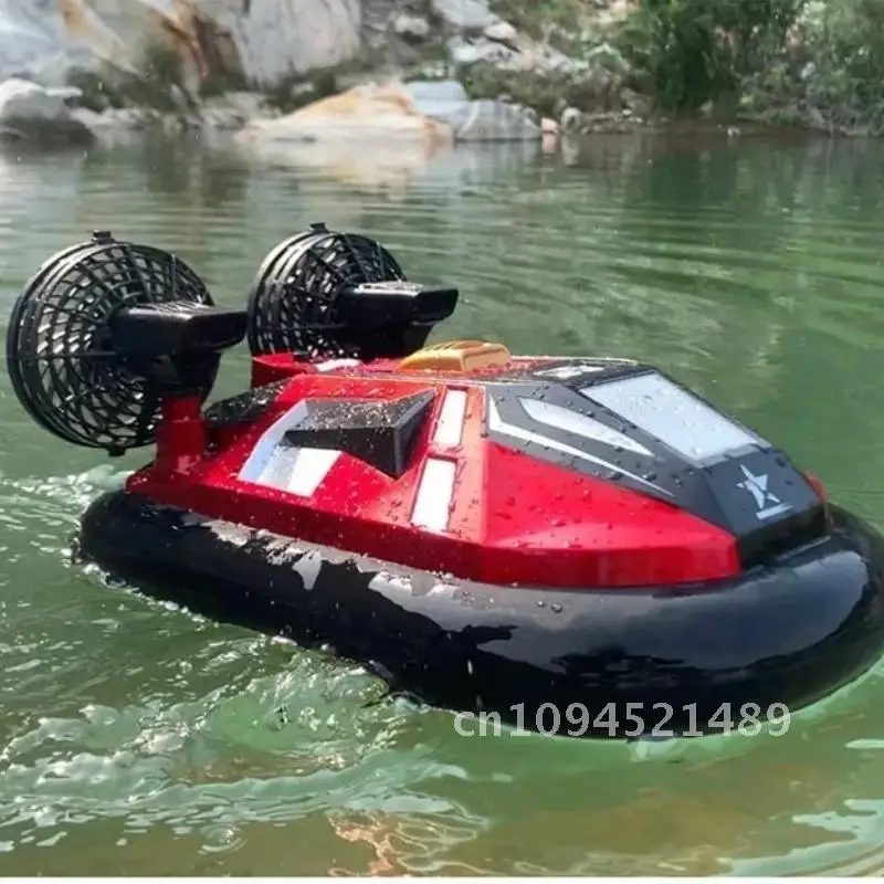 2.4G Amphibious Hovercraft 4-Way Simulation Speedboat RC Toy High-Speed Land Water Play Ideal for Kids' Interactive Games Gifts