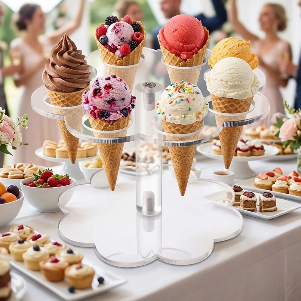 Display Stand Ice Cream Cone Holder Accessories DIY Decoration 10cm Height for acrylic Chip Cone Holder Counter Top