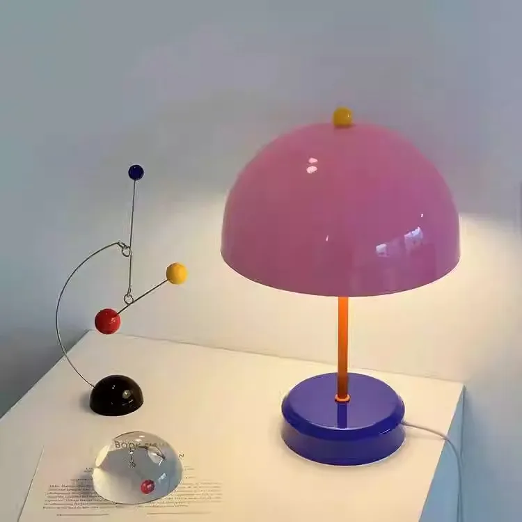 

Scandinavian Style Multi-color Colorful Lamp, Color-block Spliced Bedside Desk Lamp for Bedroom and Study