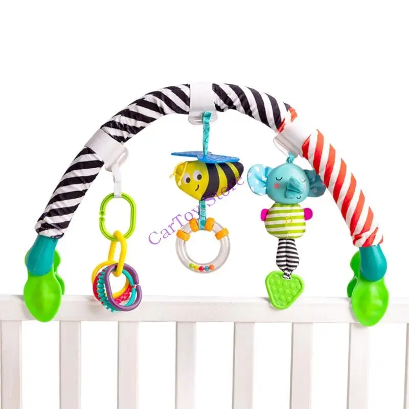 象のデザインの柔らかい布のベビーカー クランプ取り付け可能な乳母車の人形のおもちゃ