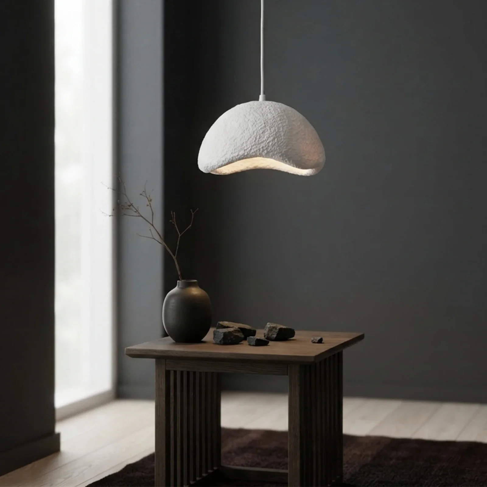 Cream Rough Texture Dome Lamp Shade, Minimalist Cover for Chandelier Wall Lamp, Ins Corridor Cafe Home Decor, Shade Only