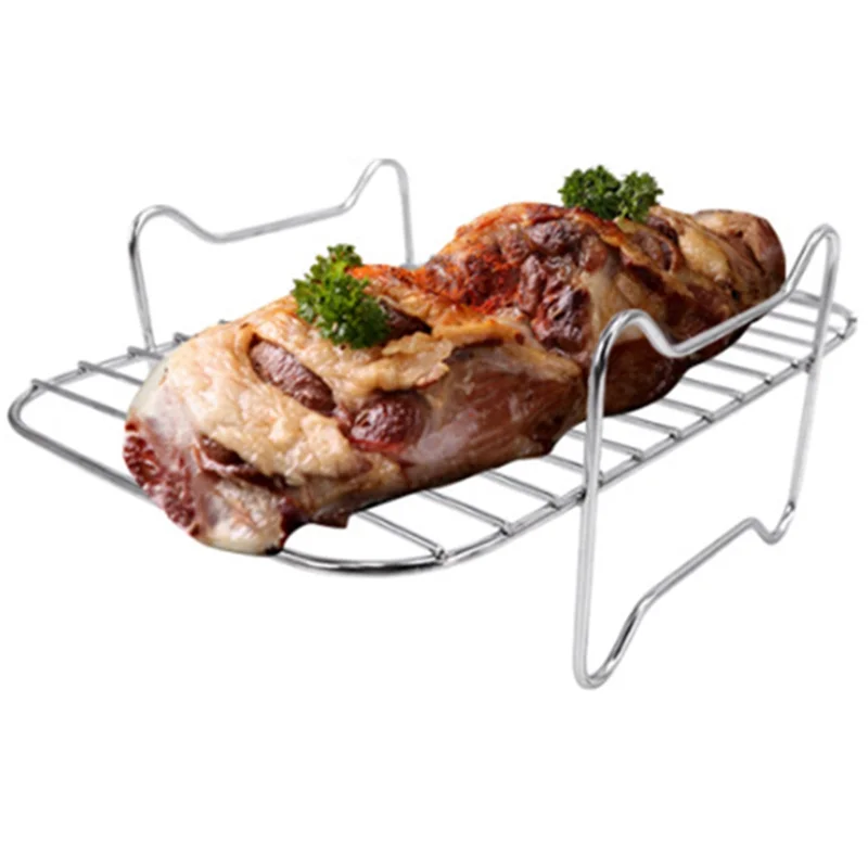 ABKR-Air Fryer Rack สําหรับ Ninja Dual Air Fryer,ชั้นวาง 2 ชิ้น 4 Skewers,แปรงและคลิป, สําหรับตะกร้าคู่ Air Fryers