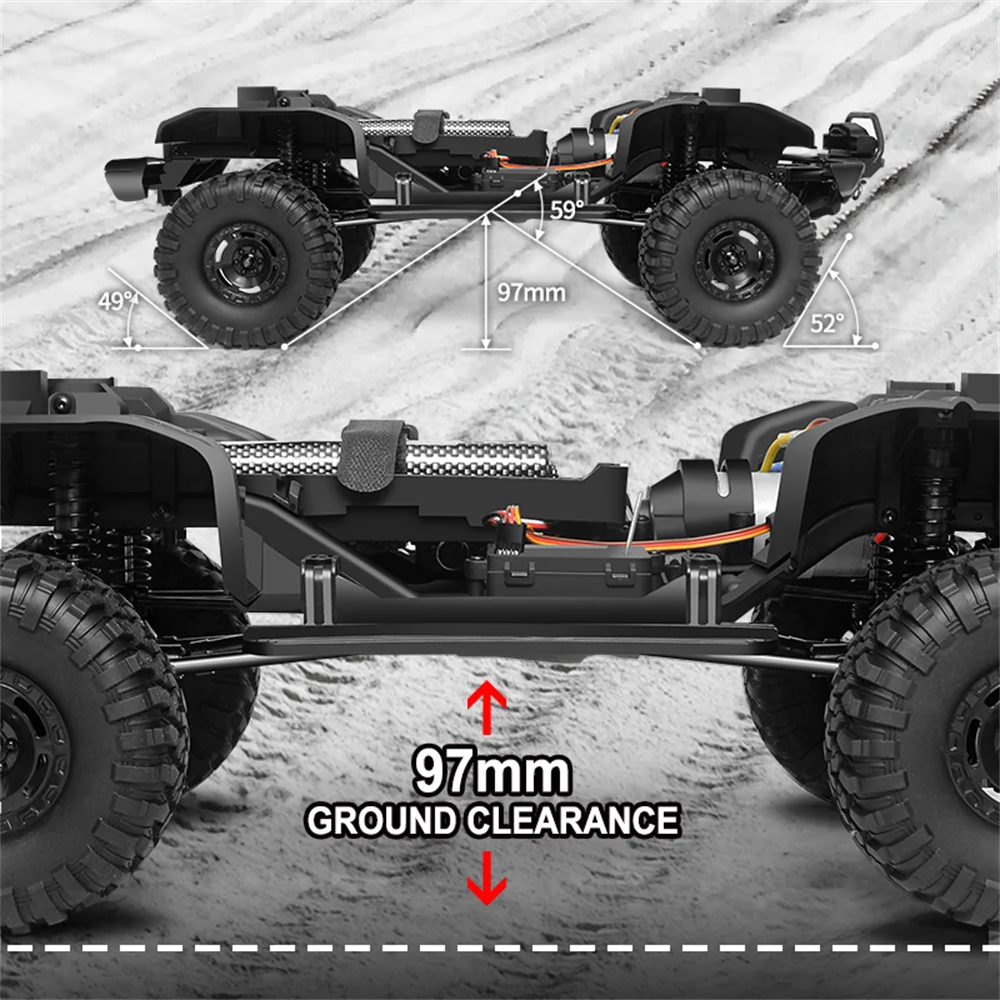 HB Toys RTR R1001/2/3 1/10 2.4G 4WD RC Car Full Proportional Rock Crawler LED Light 2 Speed Off-Road Truck Vehicles Models