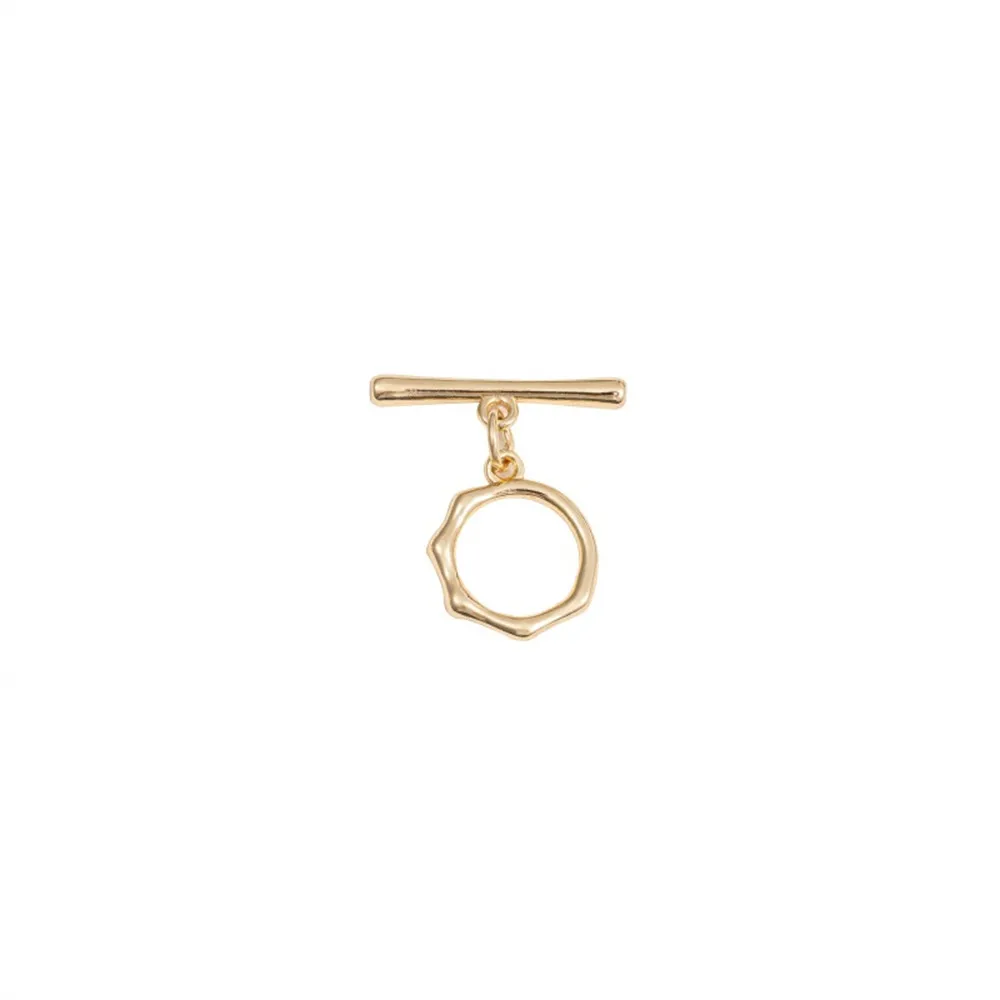 

1pcs 14K Gold-plated Multi-rhomboid Round, Fashionable OT Clasp Diy Handcrafted Bracelet, Necklace Connection End Accessory