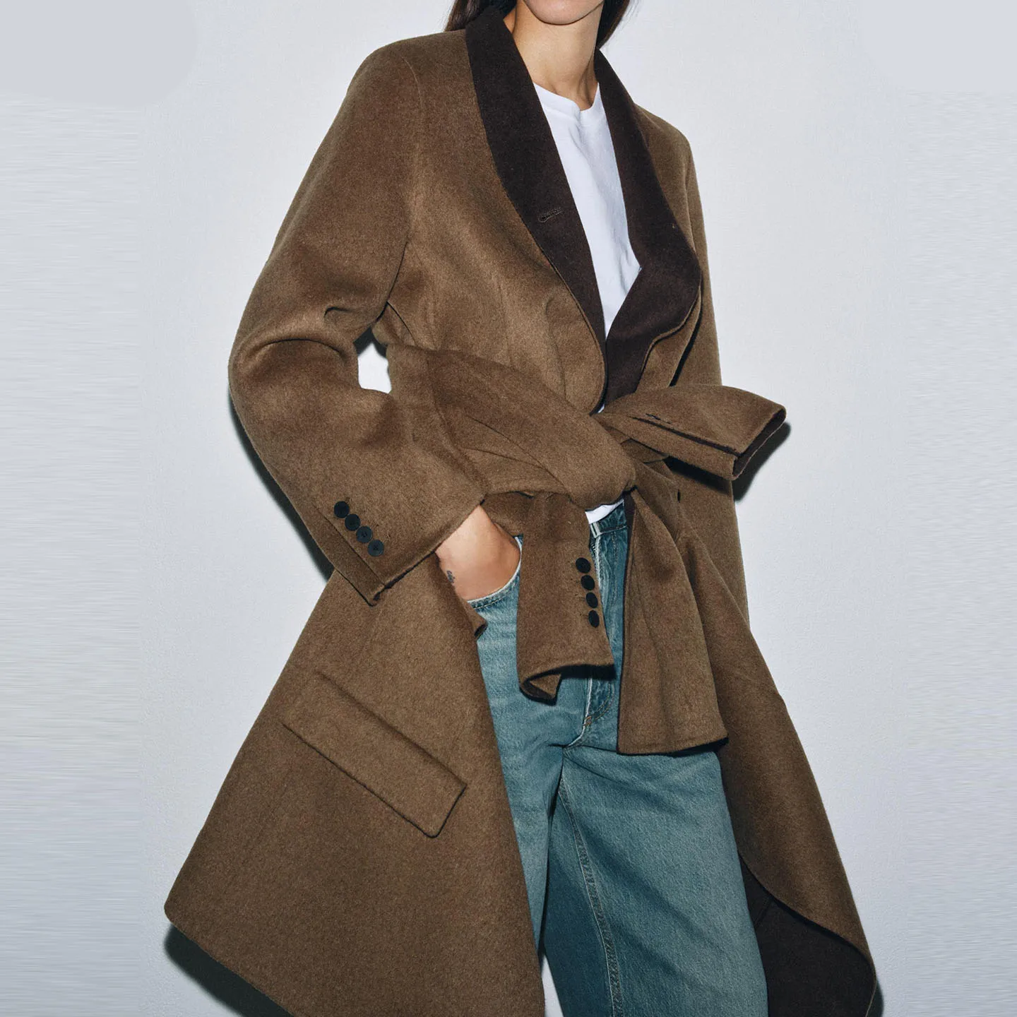 Z femmes décontracté Faion ample mixte laine costume Jaet 2025 nouveau Sle Long Sve bouton fermeture mi-longue manteau