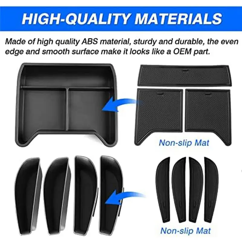 A21E-For Id.4 VW Id4 2021-2023 صندوق تخزين وحدة التحكم المركزية وحدة التحكم المركزية أسفل إدراج صينية صندوق تخزين جانبي للباب #5