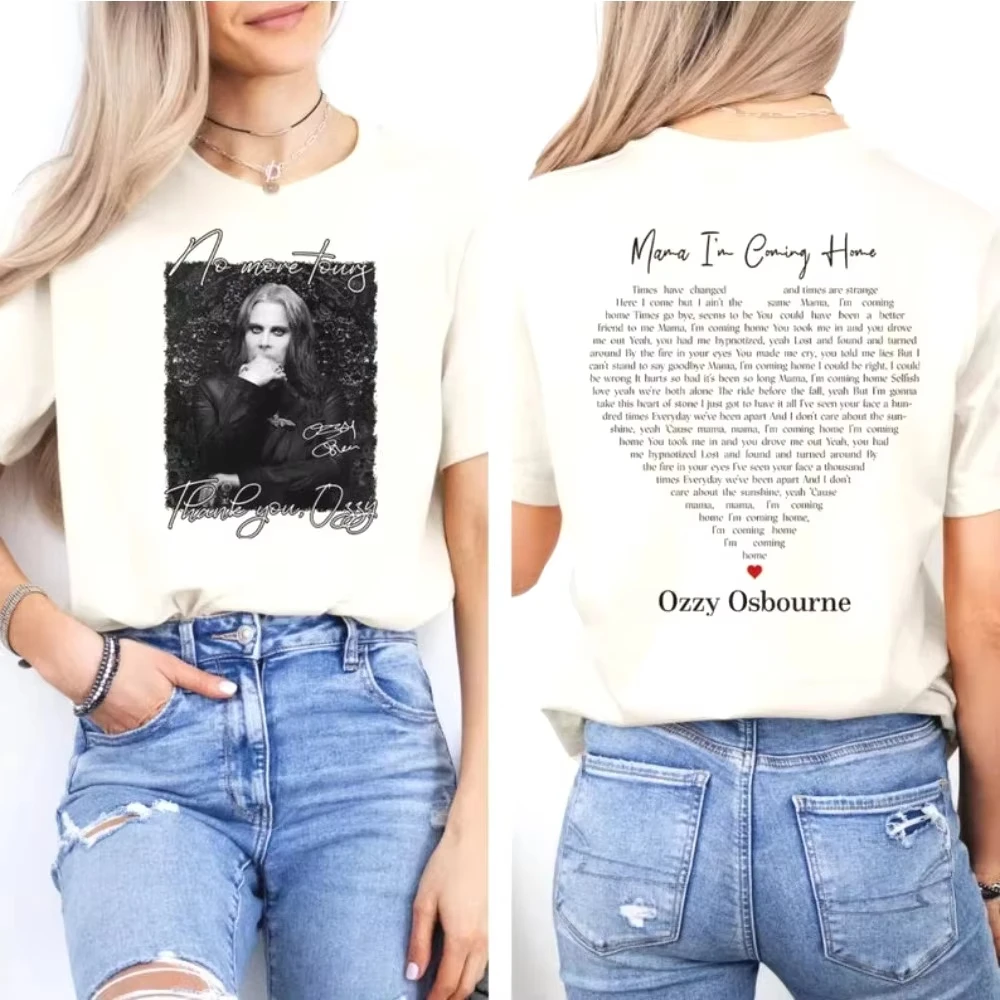

Ozzy Osbourne No More Tour Women Men Cotton Printed T Shirt Ozzy RIP Tribute Memorial Mama Ozzy Osbourne I'm Coming Home T-Shirt