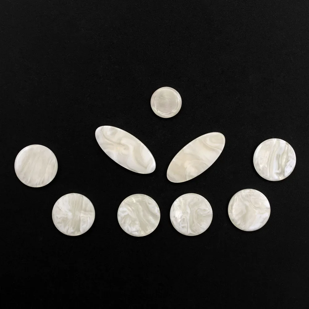 9Pcs/Set Saxophone White Shell Keys White Shell Key Inlays for Alto Tenor Soprano Sax Musical Instrument Parts
