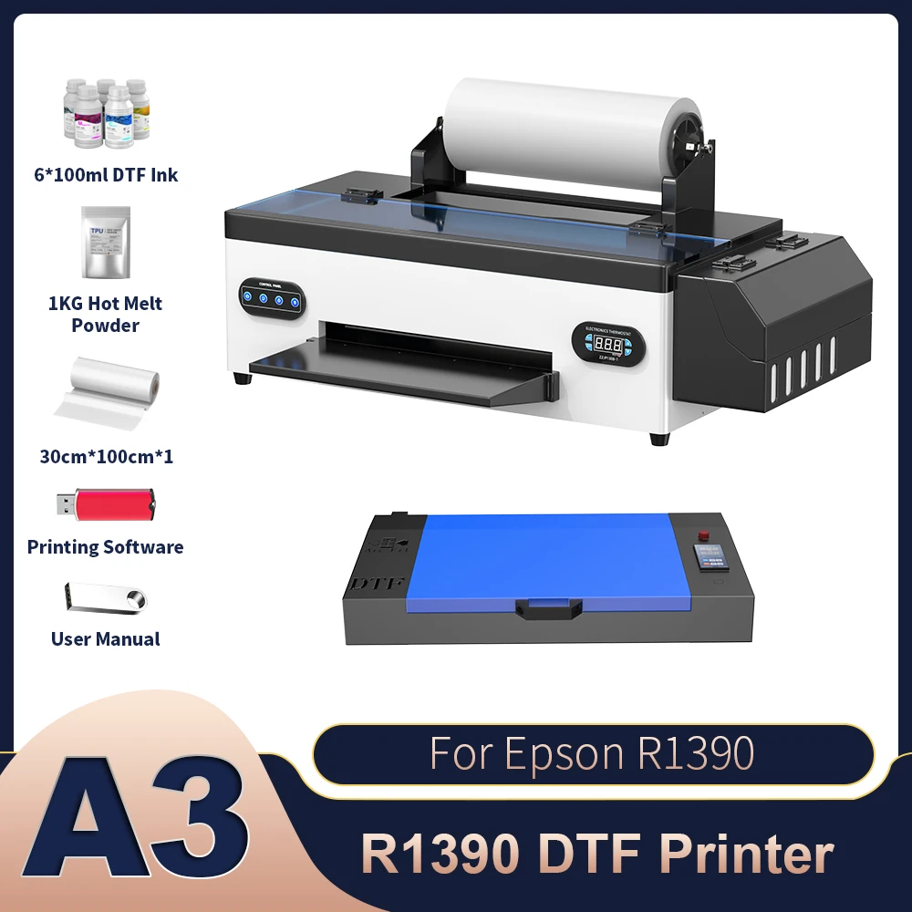 

A3 DTF Printers For Epson R1390 Impresora A3 Direct to Film Printing Machine A3 DTF Printer For T-shirt Hoodies All Fabric
