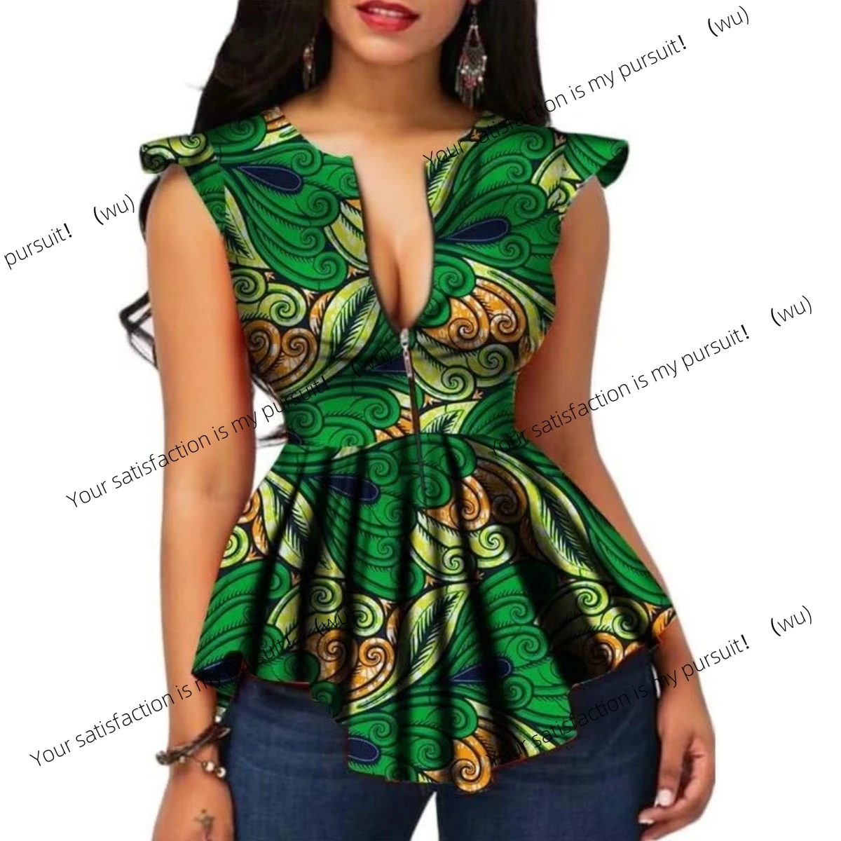 

ZOCI-для женской одежды в африканском стиле, современный модный женский топ Dasiki, топ с африканским принтом, большой размер M-6XL, женская одежда