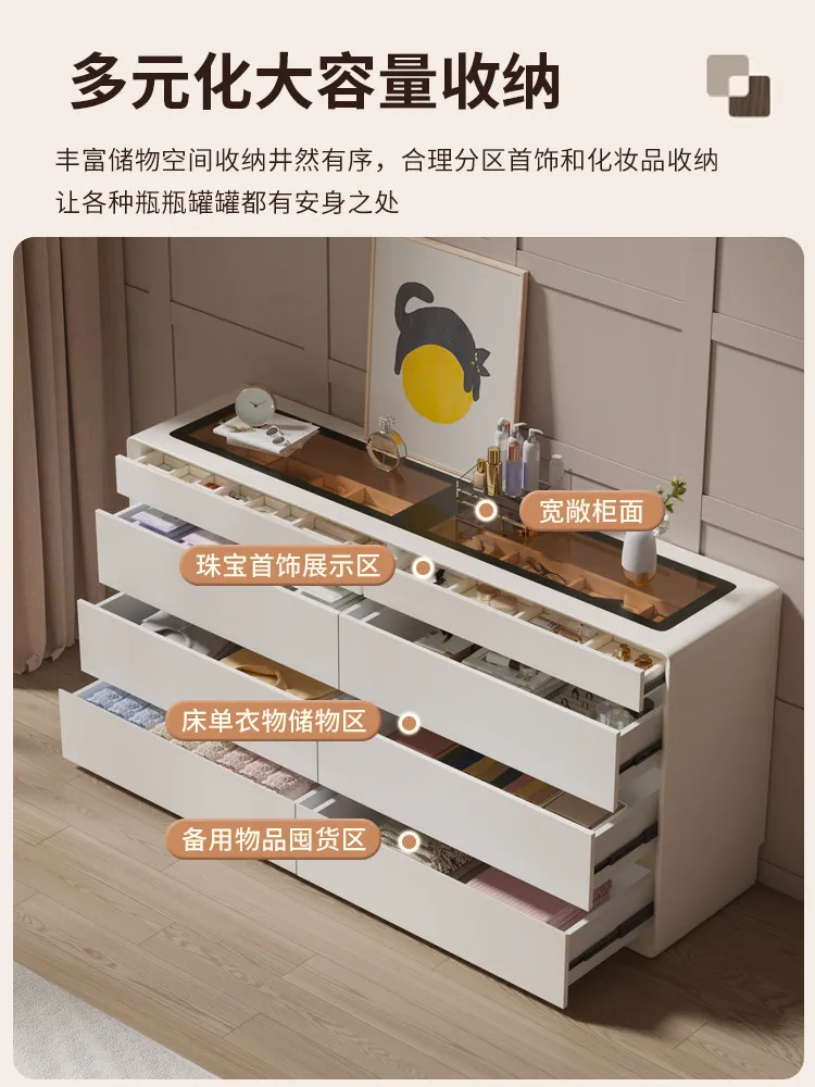 Bedroom chest of drawers, ultra-thin jewelry cabinets, floor-to-ceiling eight-drawer storage cabinets at the end of the bed