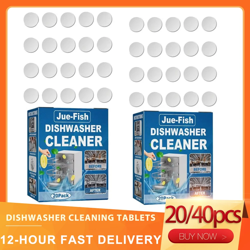 Dishwasher Cleaner & Deodorizer 20/40 Pack Deep Cleaning Descaler Dishwasher Detergent Powerball In-Wash Dishwasher Cleaner Tool