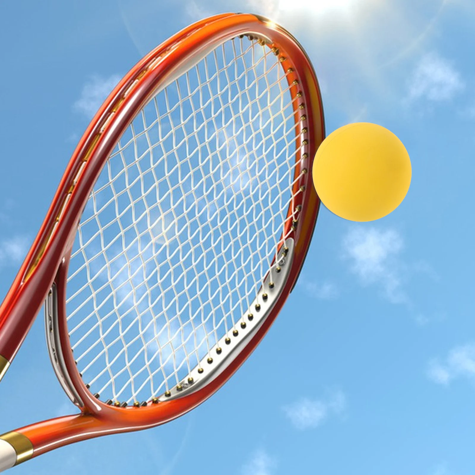 4 قطعة كرات الارتداد الصفراء عالية المرونة تصميم مجوف متجر حمل سهل تحسين المهارات كرات مضرب التدريب المهني #5