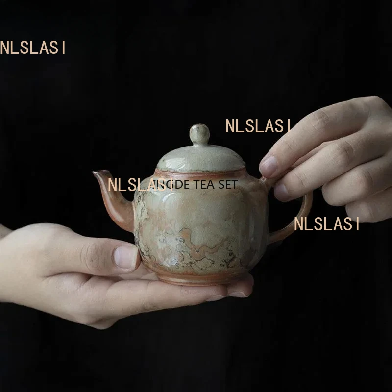 

Japanese porcelain teapot retro stone tool Chinese tea brewing pot tea ceremony accessories