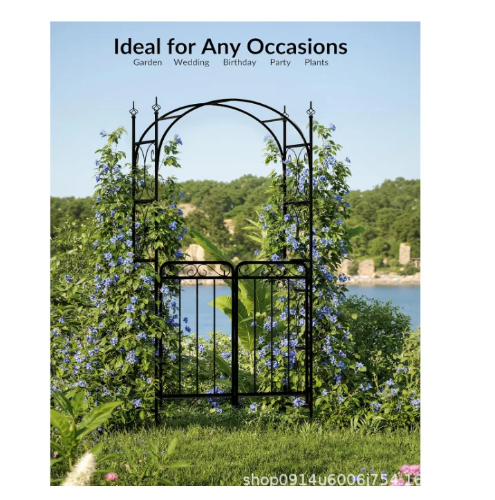 European wrought iron arch climbing vine frame rose stand outdoor courtyard villa garden arch frame special for foreign trade