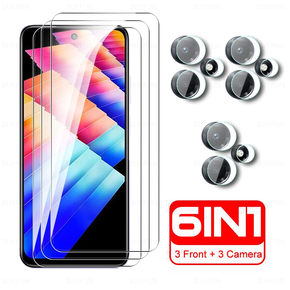 6in1 Protective Glass For Infinix Hot 30 30i 4G Camera Tempered Glass On Infinix Hot30 Play NFC Hot30i i 30Play Screen Protector