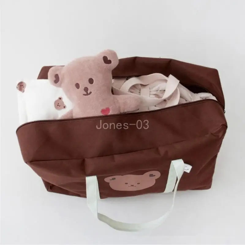 Q6PE Kids Kindergarten Quilt Storage Bag Bear Large Capacity Travel Luggage Bag