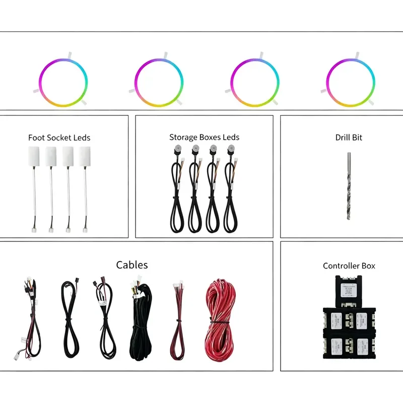 Dynamic 21 Lights Ambient Lighting for Ford Ranger 2023-2025 1:1 Original Mold APP Control Car Interior LED Kit