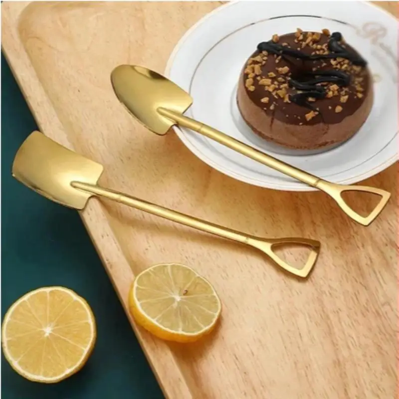 Stainless Steel Shovel Spoons Creative Design Food Safe Material For Ice Cream Dessert Coffee Home Daily Use