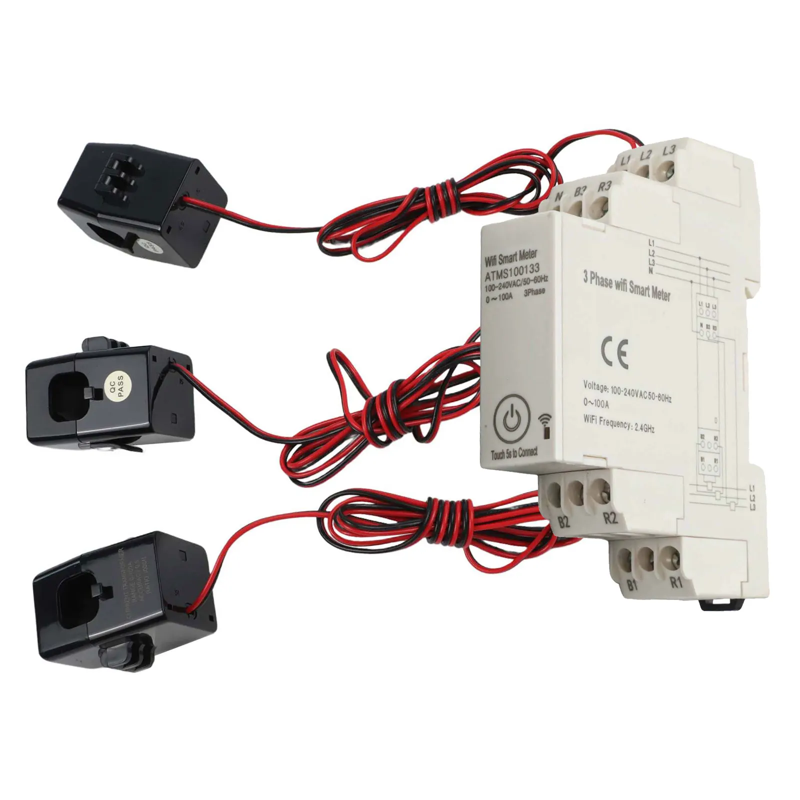 

Three-phase WIFI Smart Meter Energy Meter Power Monitor With Current Transformer Real-Time Remote Monitoring For Tuya